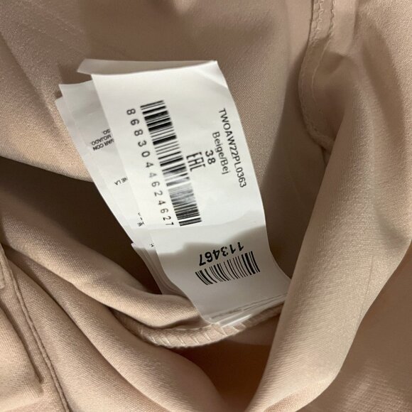 Trendyol Women's Straight Leg Pants, Size 38, Beige - Picture 6 of 8